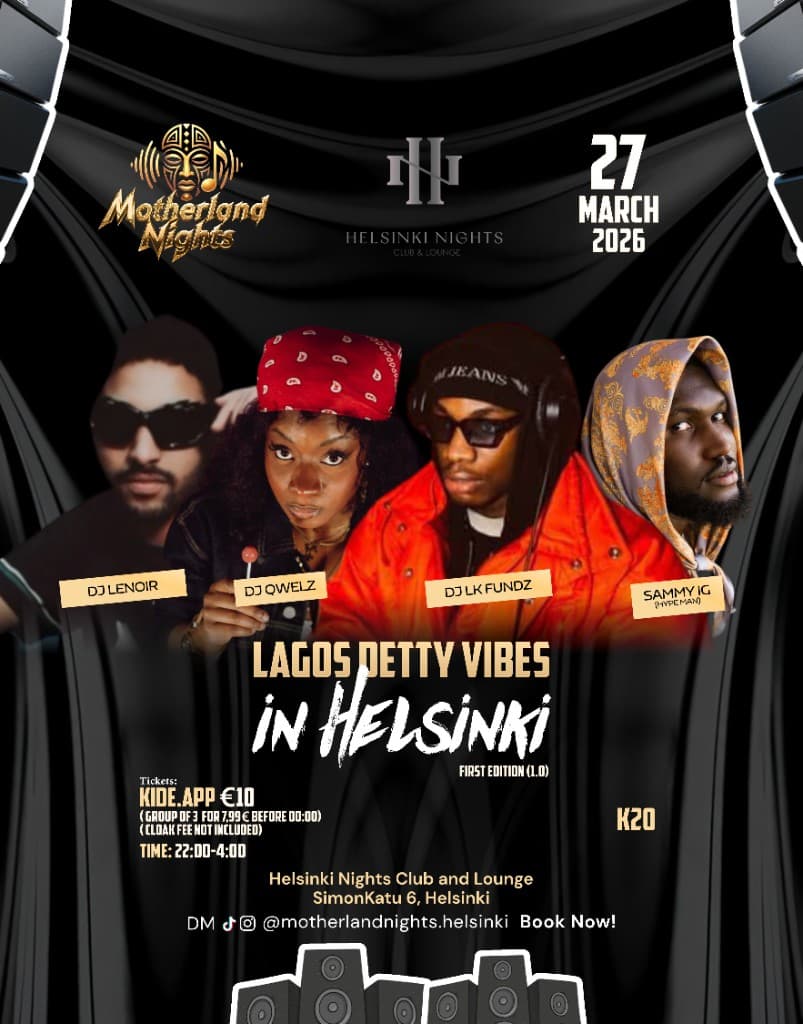 Lagos Detty Vibes in Helsinki - March 27, 2026